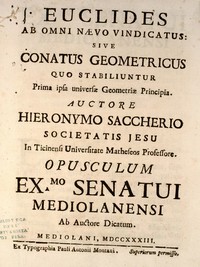 Il primo libro di geometria non euclidea - 1733
